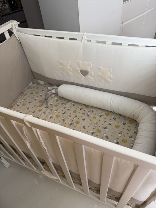 Patut copil Anna Bebe cu saltea cocos si 2 lenj incluse noi