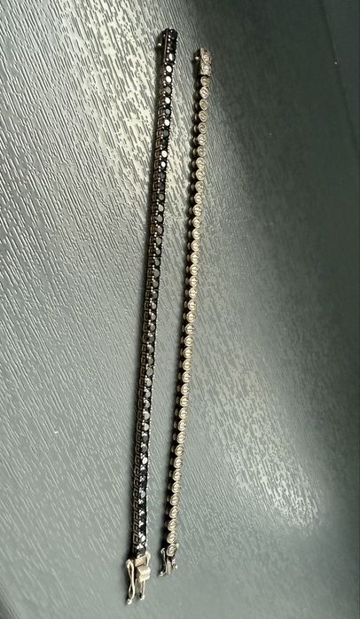 Bratari model Tennis Black si Tennis Pills Fine Black argint rodiat