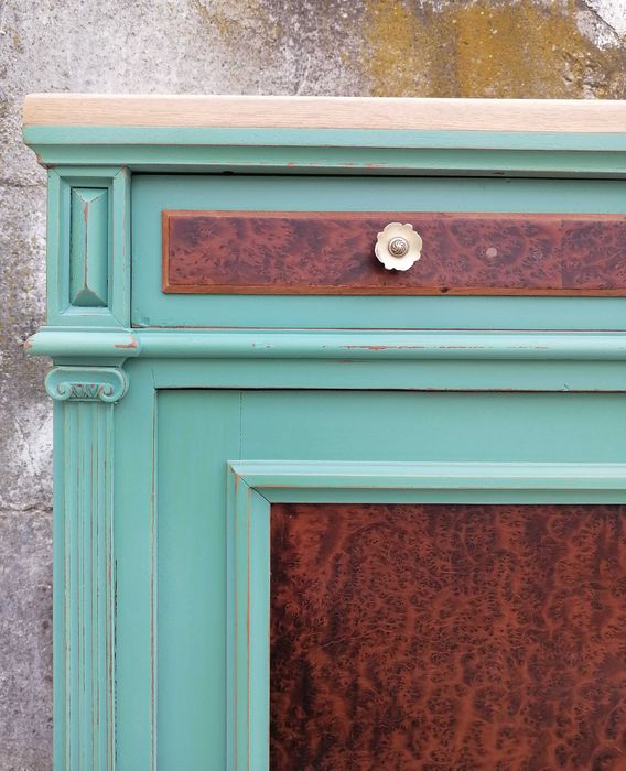 Comoda veche din lemn cu blat din stejar, reconditionata / Servanta