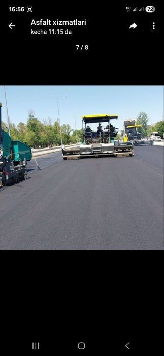 Asfalt qilish xizmati Yo'l qurilish ishlari