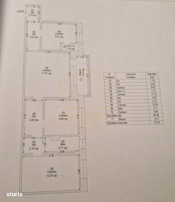 Apartament spațios cu 3 camere | Spitalul Județean | Etaj 2