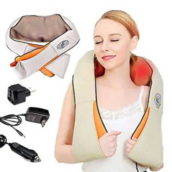 Aparat de masaj cervical Massager Neck, infrarosu si bile, piele, crem