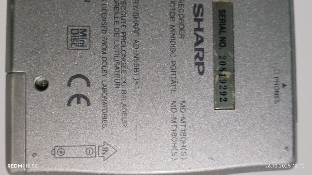 minidisc sharp mt 180