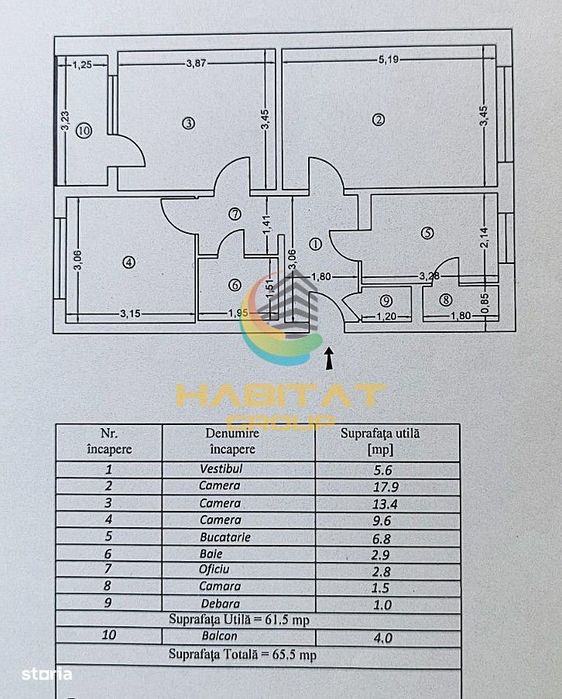 Apartament 3 camere decomandat bloc reabilitat Drm Gazarului