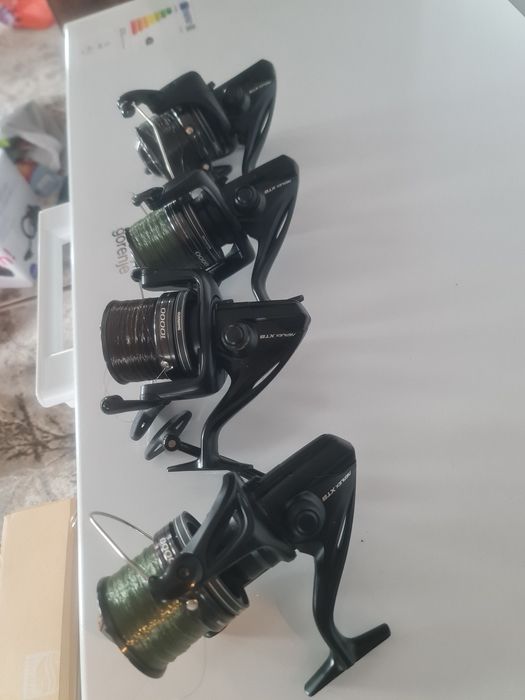 Mulinete shimano aerlex XTB noi  cu monofilamen fox pe ele încărcate folosite doar o partida  sunt 4 disponibile .