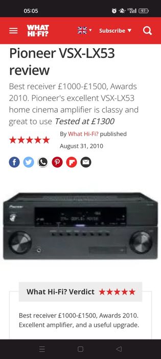 Vând/Schimb Receiver Pioneer Vsx Lx 53 7x150w