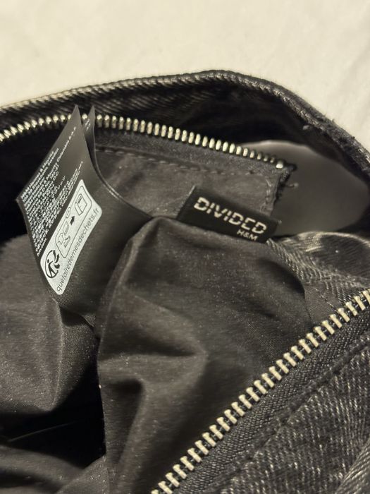 дънкова сиво-черна чанта h&m