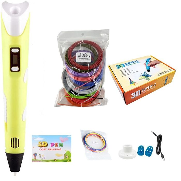 Детски 3D молив с LCD дисплей, включена нишка 50 м, защита за пръсти