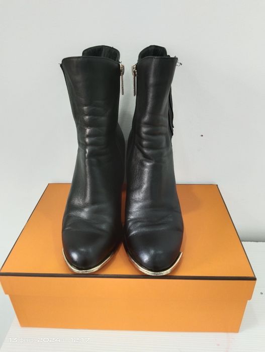 Кожаные сапоги осенние