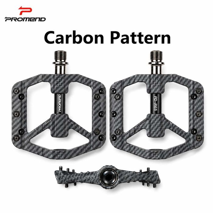 Ултра леки педали за велосипед PROMEND R65 Carbon Pattern, 3 лагера, 240гр