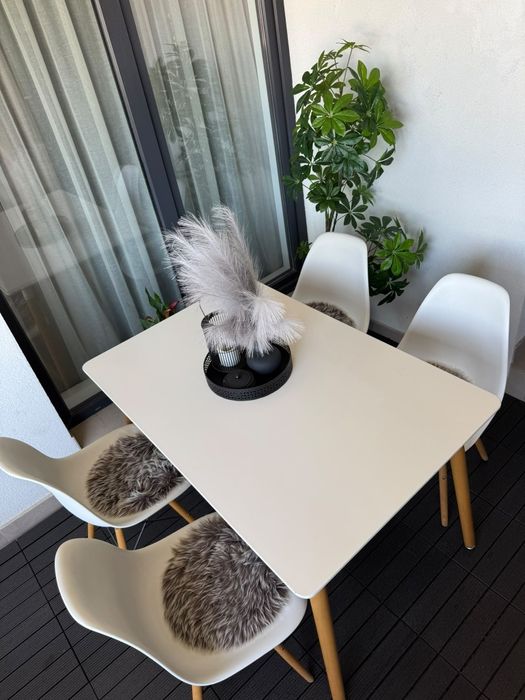 Masa + 4 scaune - set dining/balcon