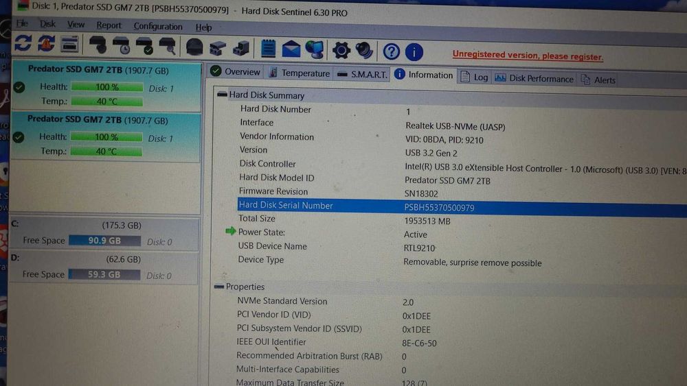 SSD intern Acer Predator 2TB M.2 NVMe PCIe 4.0, citire 7400MB/s