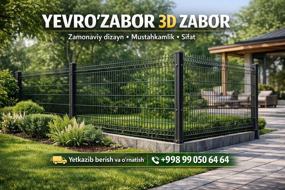 Yevro‘zabo‘r 3D Zabo‘r panellar narxi | arzon | yetkazib berish | o‘rn