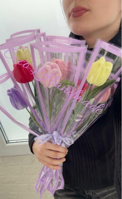 Colier piele handmade,Flori sârmă plușată