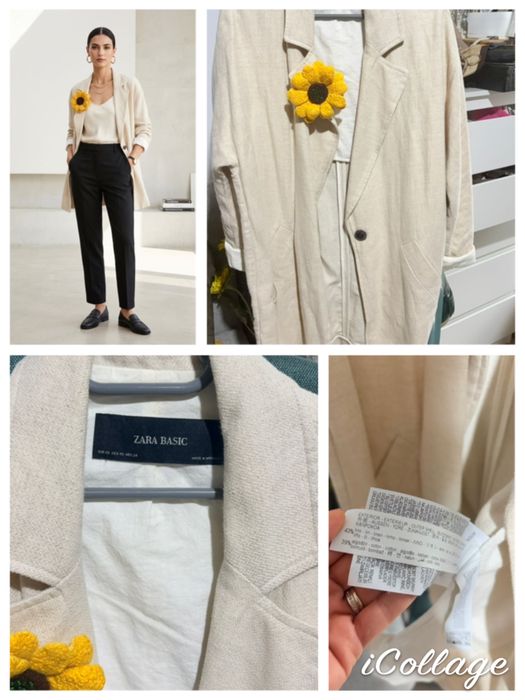 Blazer Zara din in si bumbac xs Oversize
