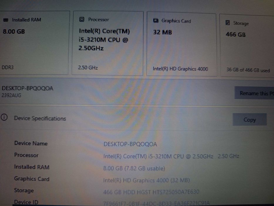 Laptop Lenovo ThinkPad T530 Intel Core i5 2,50Ghz | 8Gb RAM | 500Gb hdd