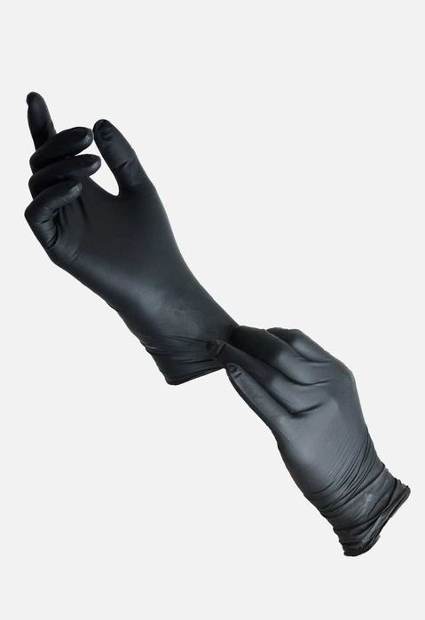 Черни еднократни нитрилни ръкавици