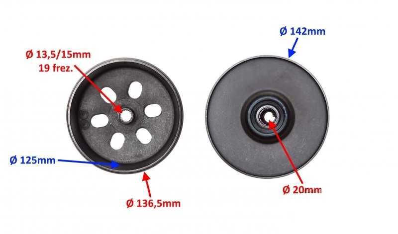 Съединител комплект с камбана за китайски скутери 4Т 125-150 кубика