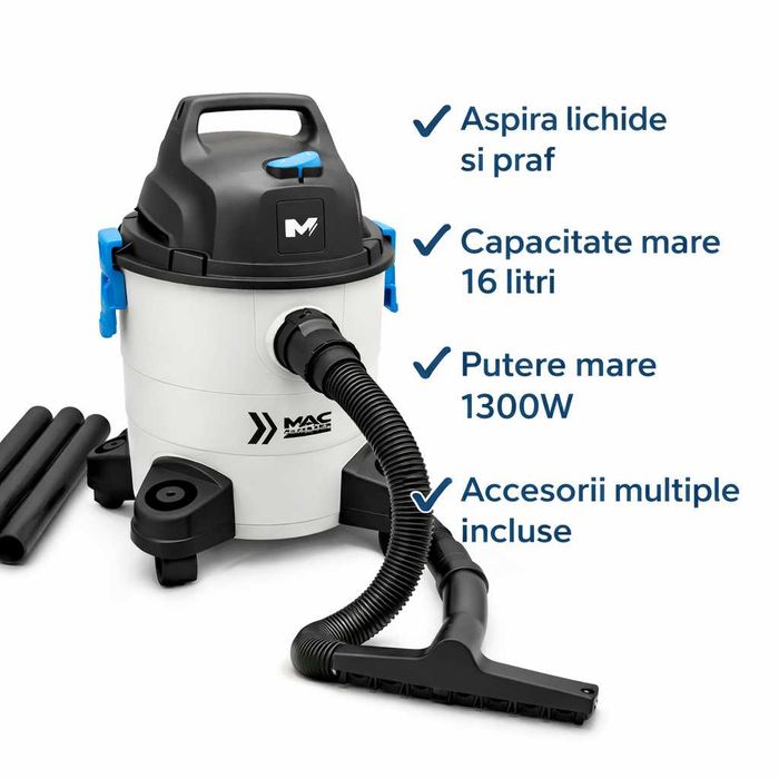 Aspirator lichide 16L 1300W MAC puternic profesional