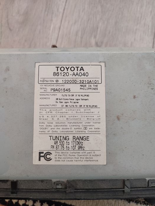 Магнитола Тойота