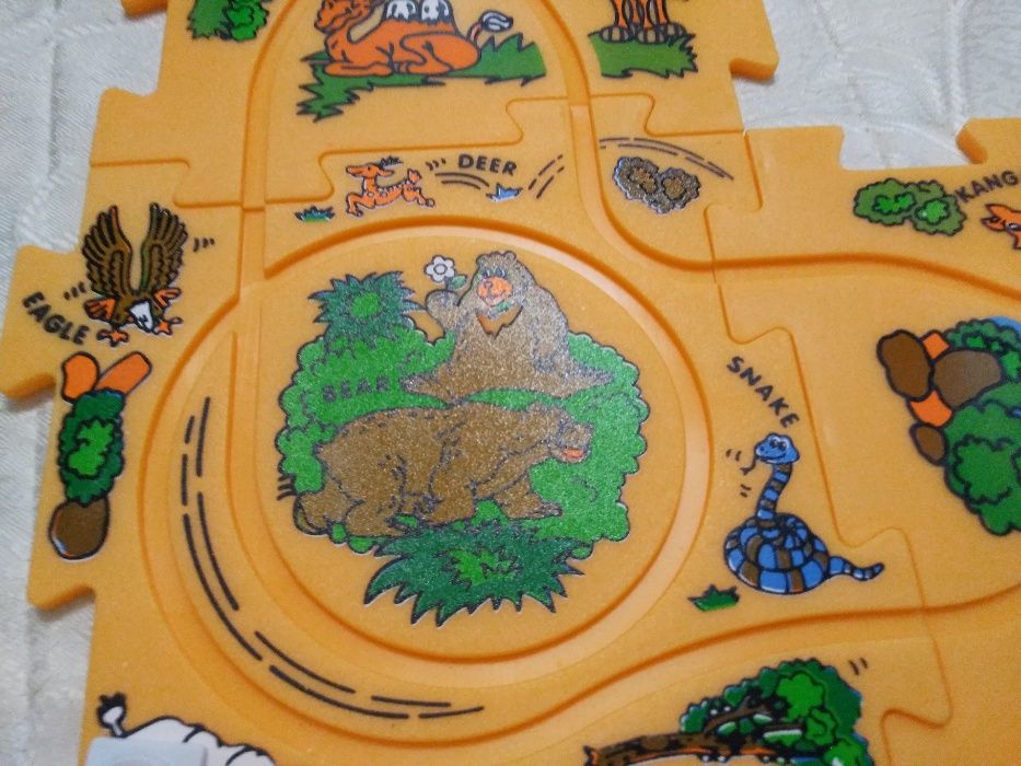 Joc educativ-puzzle, SAFARI PRIN JUNGLA, masinuta pe baterii
