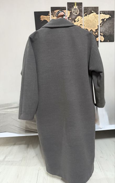 Женское серое пальто
