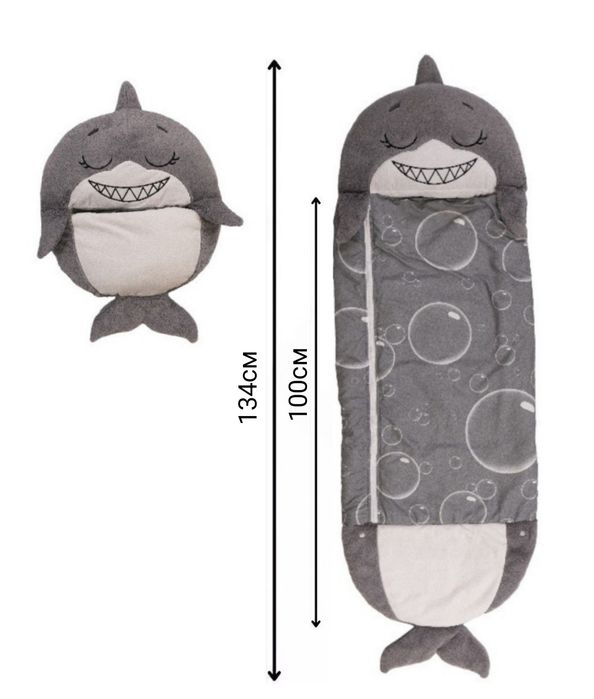 Детски спален чувал с възглавница - акула
