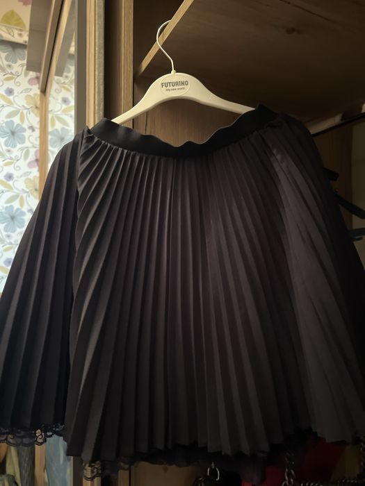 Двойная ббка плиссе с жилеткой доя девочек