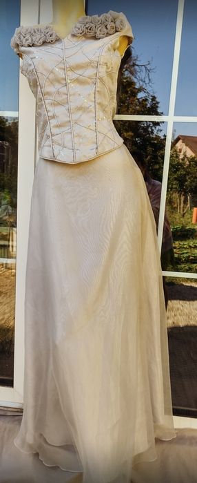 Rochie eleganta creatie unica model unicat XS S Gri Perlat