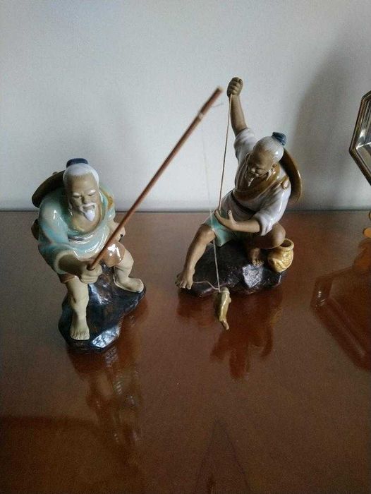 bibelouri China, pescari, intelepti, taietori lemne