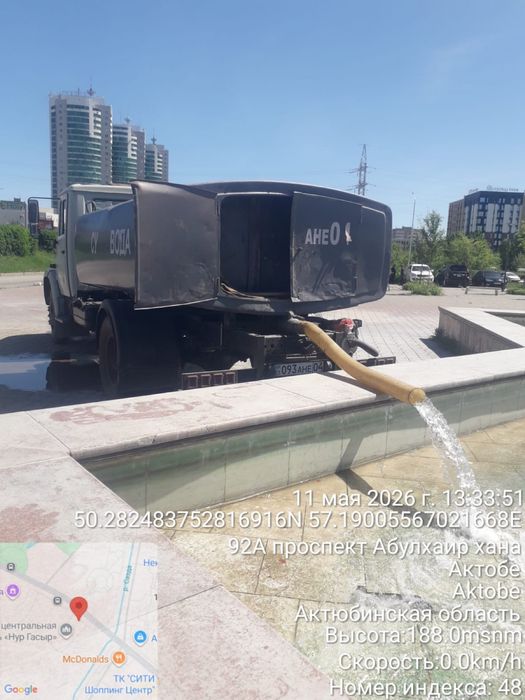 Водовоз полив стройка услуга водовоз