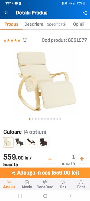 Fotoliu/scaun tip balansoar