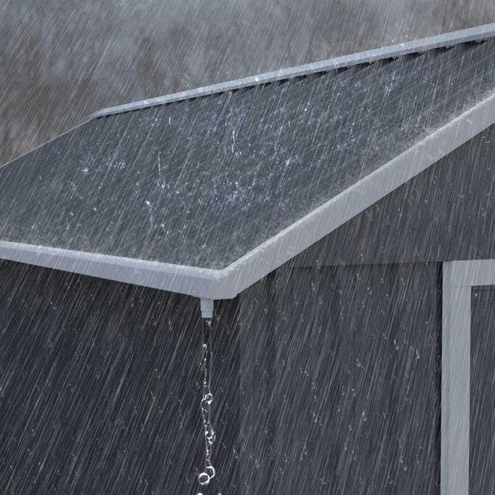 Градински навес Outsunny, метален навес за инструменти, двойна врата, прозорец, 259x172x222 см