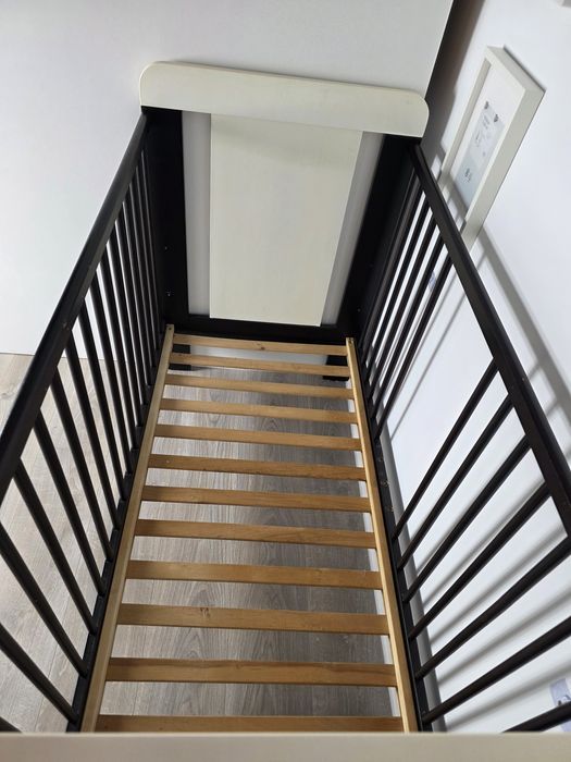 Patut bebelusi 120x60 cm din lemn cu 3 nivele de inaltime si 3 bare detasabile