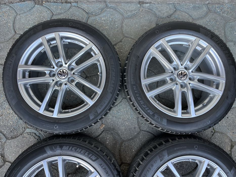 Jante 5x112mm, anvelope iarna 215/55 R17, Vw, Audi Seat Skoda Mercedes