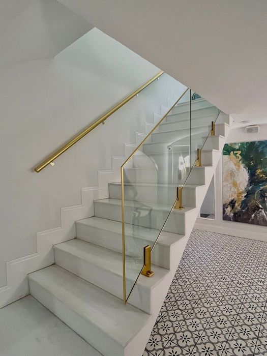 Нержавейка перила стеклянные