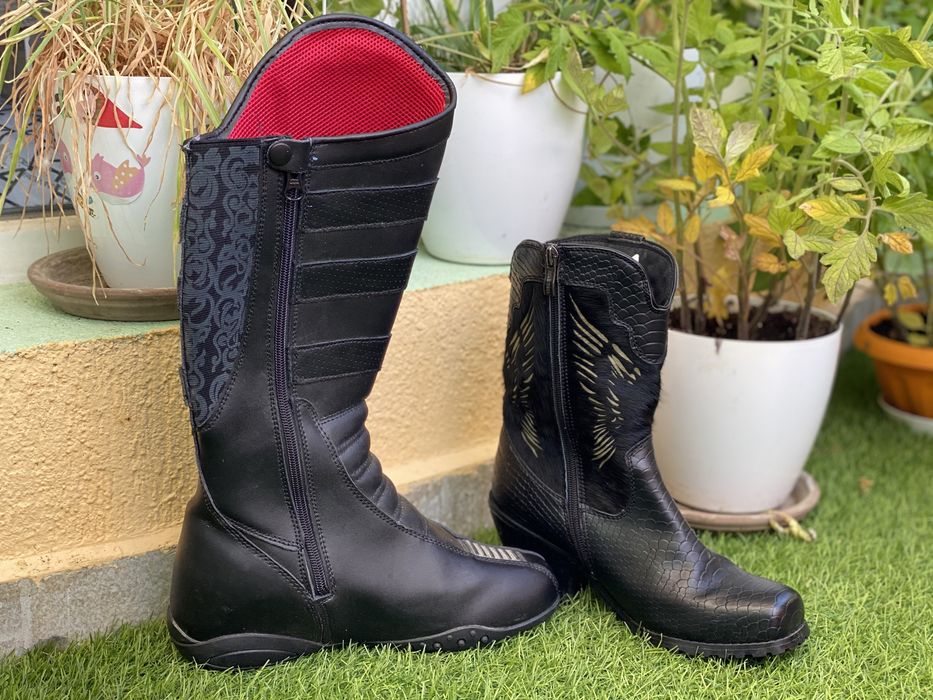 Дамски Рокерски Ботуши,Елек,Ръкавици и Яке