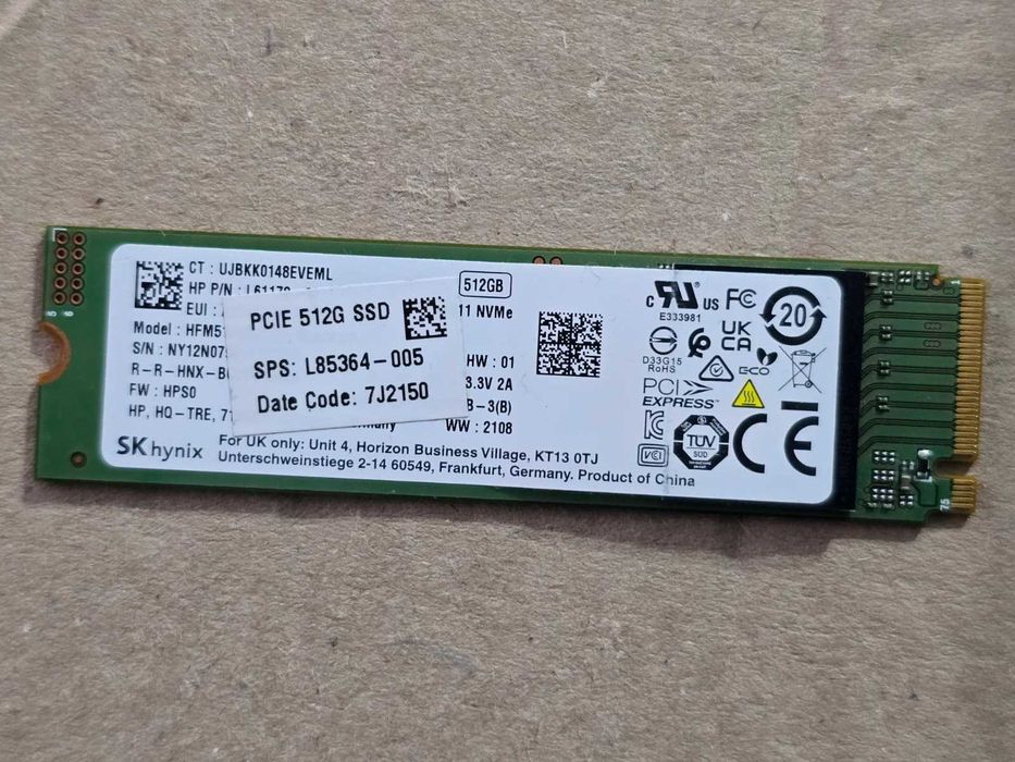 Solid State Drive SSD M.2 NVMe SK hynix BC511 512GB PCIe Gen3 x4 oem HP