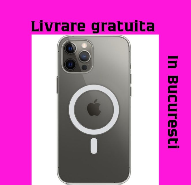 Husa MagSafe iPhone 11, 12 Pro/12 Pro Max, 13, 14, 15 Pro, 16, 17, Air