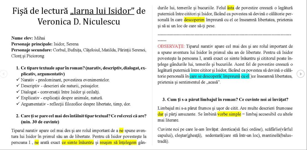 Meditații  Limba și Literatura Română (GIMNAZIU)