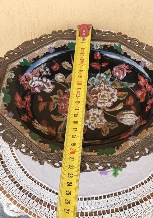 Fructiera din Porțelan Craquelle și Bronz