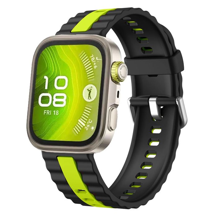 Huawei Watch Fit 3 4 4 Pro / STRIPE Двуцветна силиконова каишка