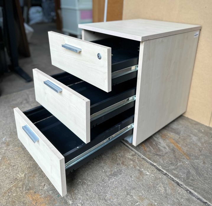 Stoc 100 buc Rollbox Profesional pe rotile cu 3 sertare metalice; Casetiera; Dulap birou; Fiset