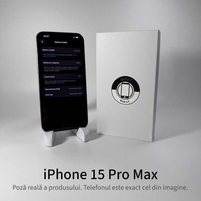 ispotmobile.ro iPhone 15 Pro Max 256GB Garanție 2 ani