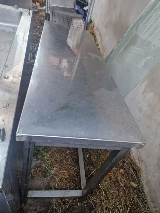 Masa inox cu cuva, grill inox, hota inox gros