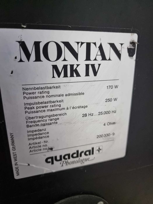 Noble Amanet - 2x Boxe QUADRAL MONTAN MK IV