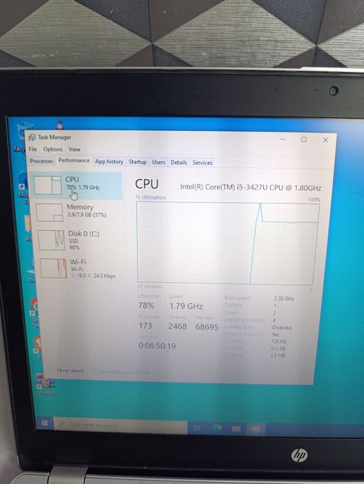 Laptop profesional hp folio 9470m Intel i5 impecabil cu baterie noua