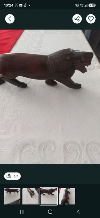 Sculptura lemn leu