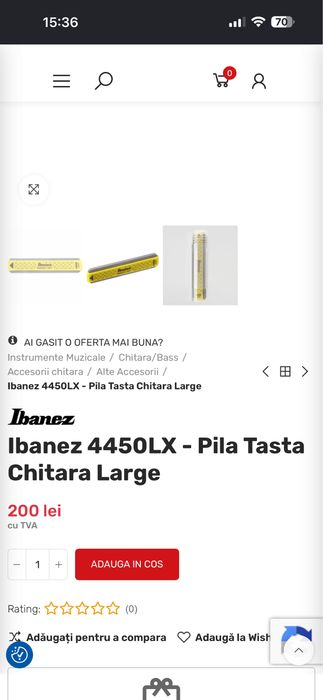 Ibanez 4450 lx pila tasta chitara (noua )
