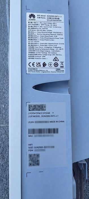 Invertor Huawei SUN2000-5KTL-L1 5kW monofazat hibrid + Smart Meter